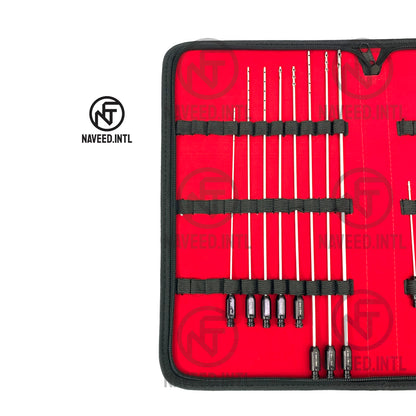 Liposuction Cannula Set, 27-Piece Fat Grafting & Nano Fat Transfer Kit with Syringe Stand Black