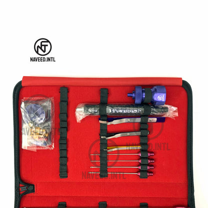 Liposuction Cannula Set, 27-Piece Fat Grafting & Nano Fat Transfer Kit with Syringe Stand Maroon