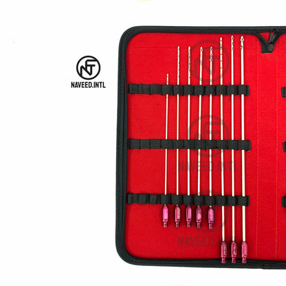 Liposuction Cannula Set, 27-Piece Fat Grafting & Nano Fat Transfer Kit with Syringe Stand Maroon