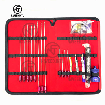 Liposuction Cannula Set, 27-Piece Fat Grafting & Nano Fat Transfer Kit with Syringe Stand Maroon
