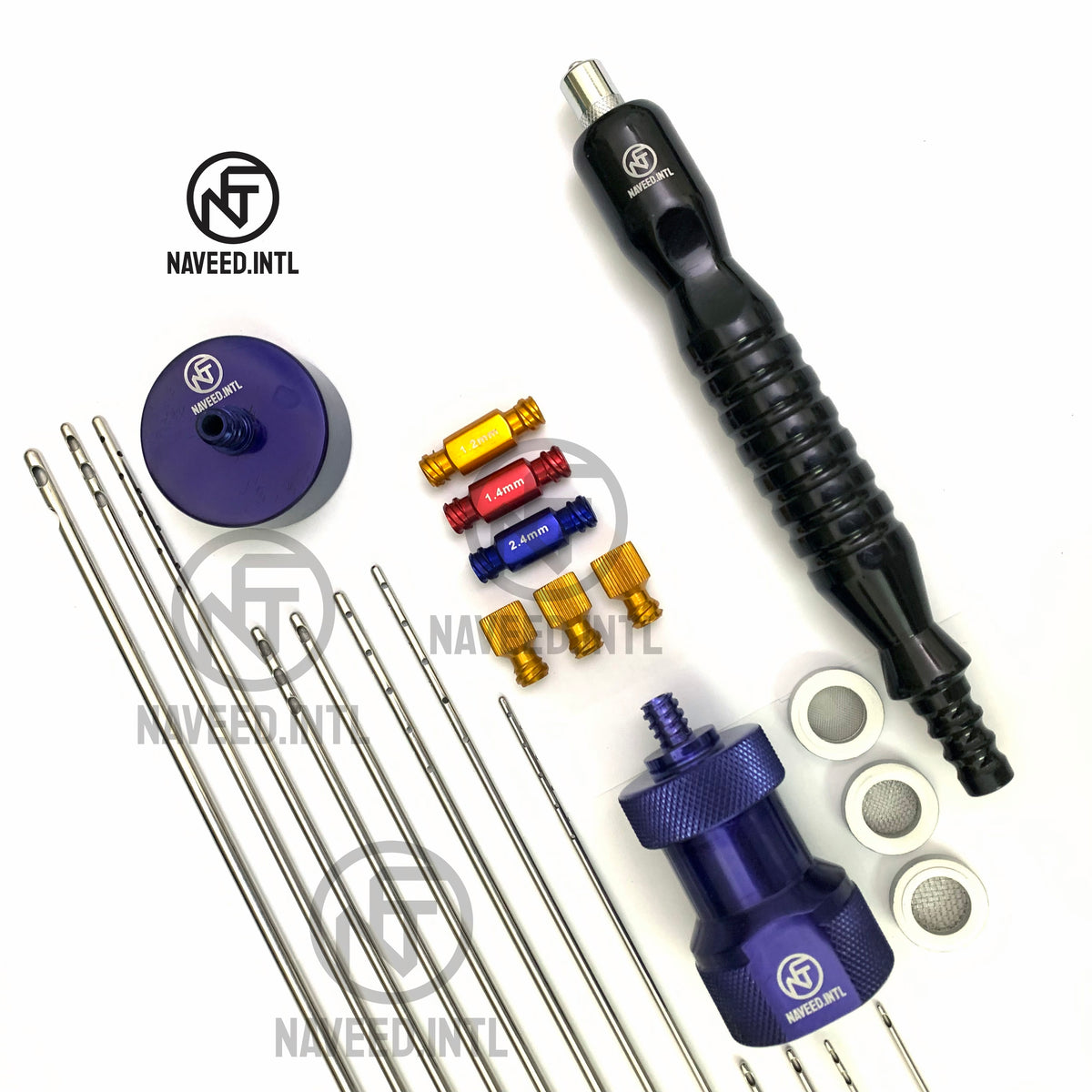 Liposuction Cannula Set, 27-Piece Fat Grafting & Nano Fat Transfer Kit with Syringe Stand Maroon