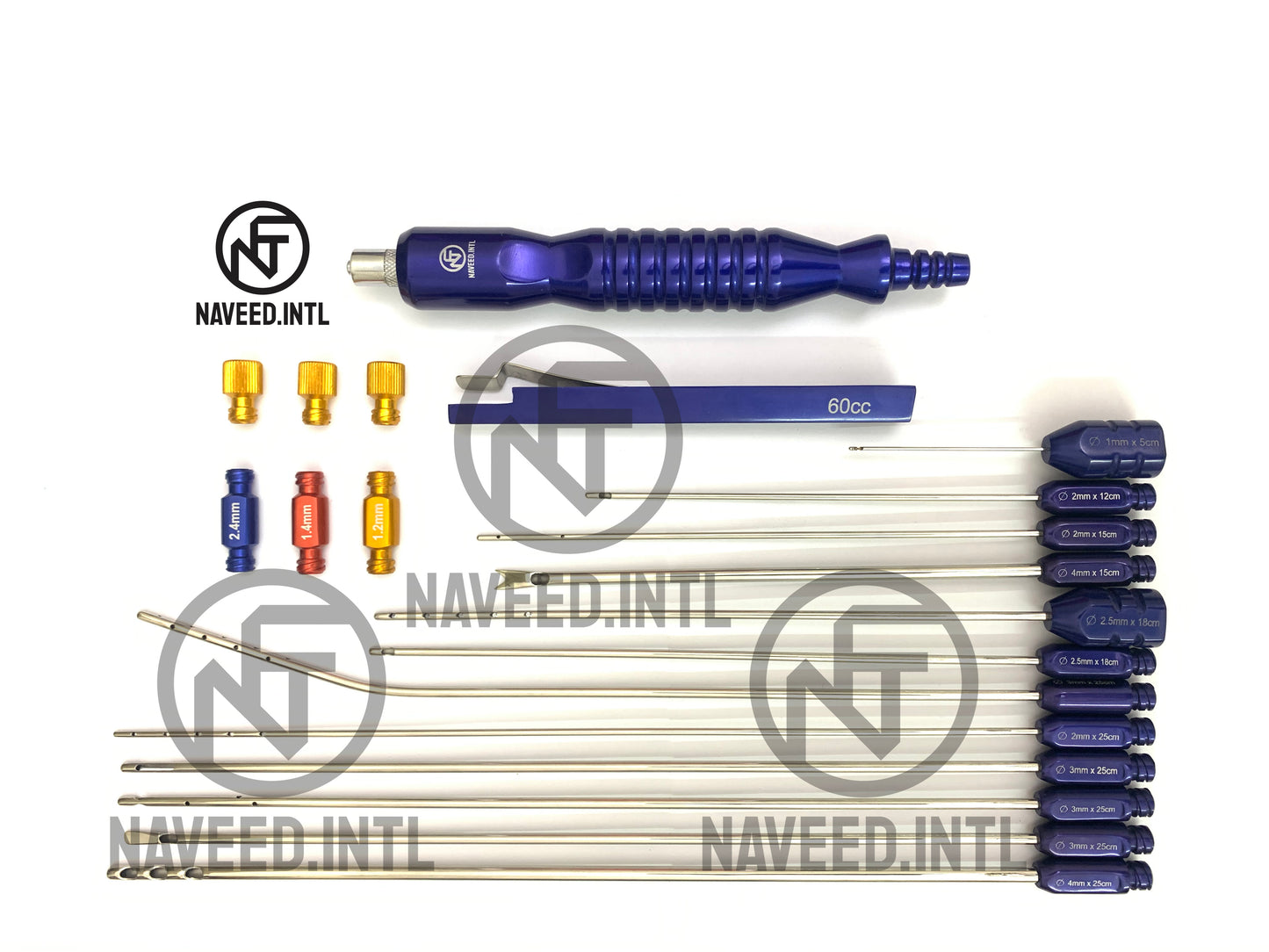 20-Piece Liposuction Cannula Set | Luer Lock Fat Transfer Kit | German Stainless Steel | Surgical Grade A+