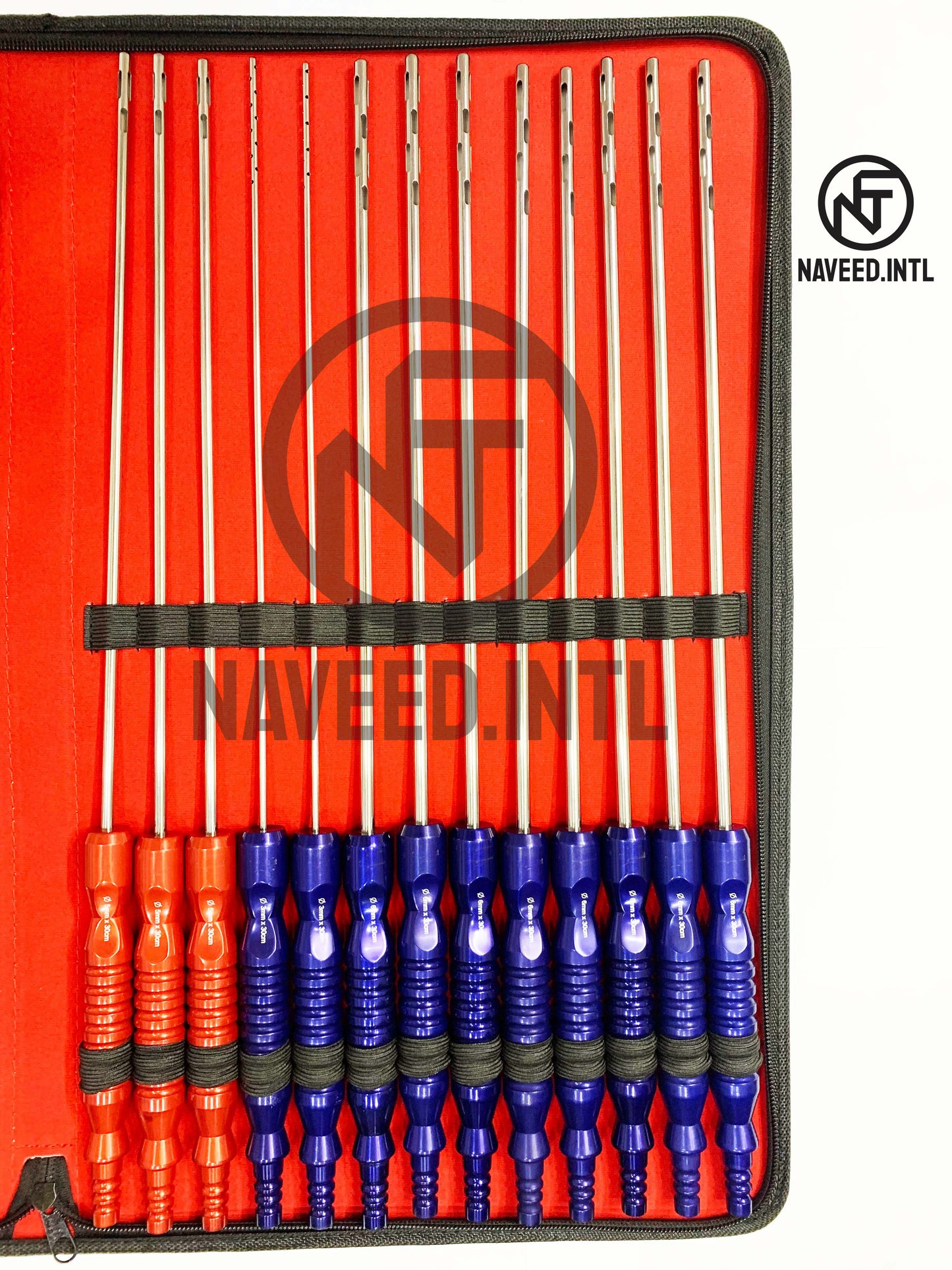 26-Piece Liposuction Fixed Handle Cannula Set | Accelerator, Basket & Infiltration Cannulas | 3–6mm | Surgical Grade with Pouch