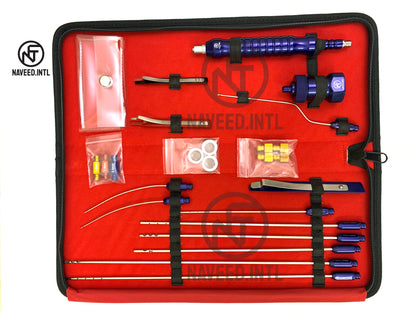 Liposuction Cannula Set of 9 Pieces, 3 Syringe Snap Lock, Fat Converters, Nano Cartridge with 3 Mesh, 4 Syringe Cap, 1 Luer Lock to Tubing Handle