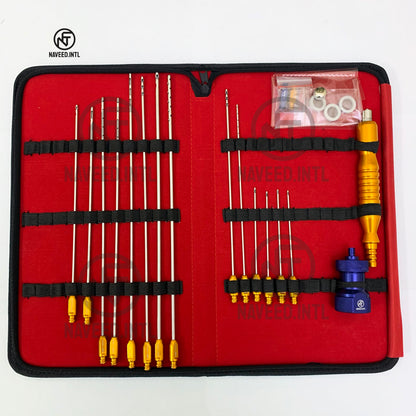 complete picturre of set with cannuals arer perfectly arranged in a hand carry pouch