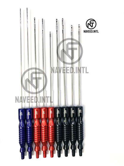 Liposuction Cannula Set of 9 pieces Fixed Handle with Pouch Fat Transfer Kit A+
