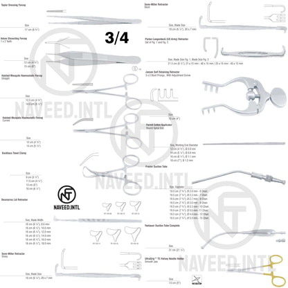 Major Nasal Surgical Instrument Set | Complete 50-Piece Rhinoplasty & Septoplasty Kit | Super Edge Scissors, Osteotomes, Rhinoplasty Knives, Retractors, Forceps, Elevators & Suction Tubes | German Stainless Steel