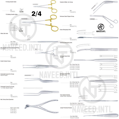 Major Nasal Surgical Instrument Set | Complete 50-Piece Rhinoplasty & Septoplasty Kit | Super Edge Scissors, Osteotomes, Rhinoplasty Knives, Retractors, Forceps, Elevators & Suction Tubes | German Stainless Steel