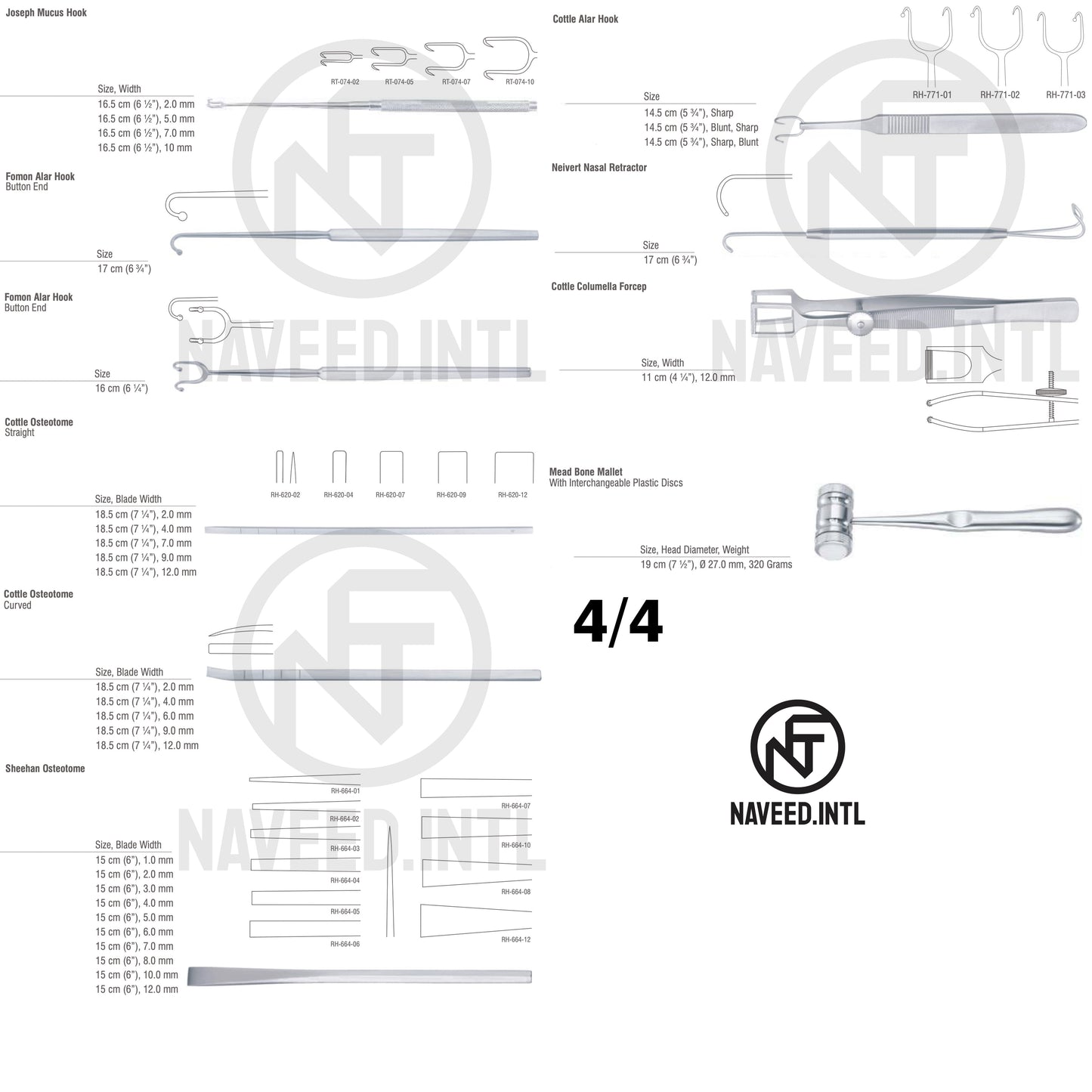 Major Nasal Surgical Instrument Set | Complete 50-Piece Rhinoplasty & Septoplasty Kit | Super Edge Scissors, Osteotomes, Rhinoplasty Knives, Retractors, Forceps, Elevators & Suction Tubes | German Stainless Steel