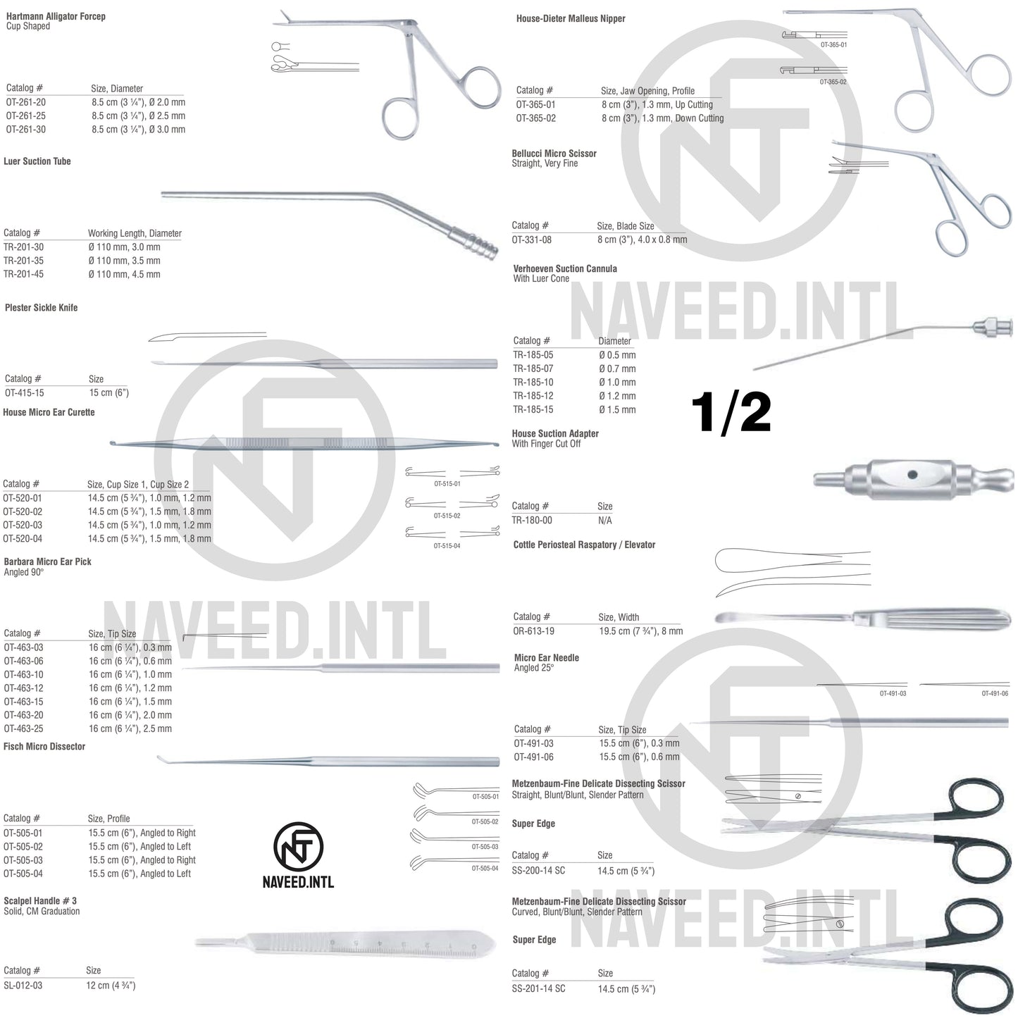 Mastoid Surgery Surgical Instrument Set | ENT Otology Kit | Bellucci Micro Scissor, House Curette, Barbara Ear Pick, Fisch Dissector, Plester Knife, Mayo Super Edge Scissors | German Stainless Steel