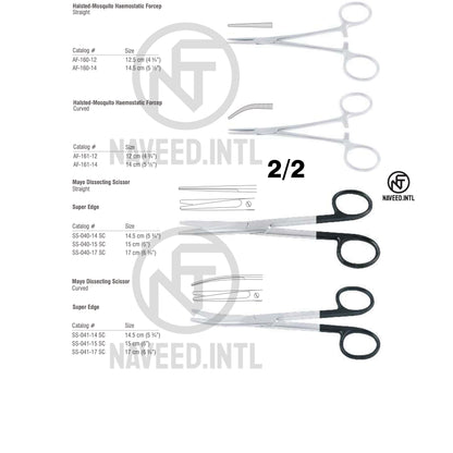 Mastoid Surgery Surgical Instrument Set | ENT Otology Kit | Bellucci Micro Scissor, House Curette, Barbara Ear Pick, Fisch Dissector, Plester Knife, Mayo Super Edge Scissors | German Stainless Steel
