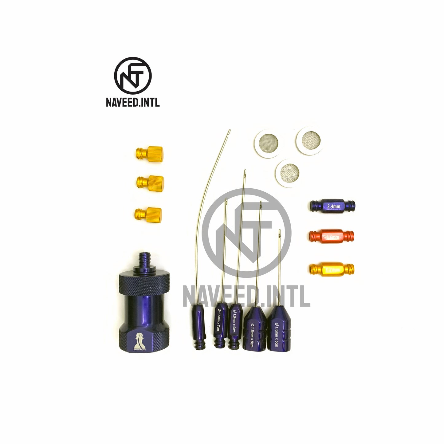 Nano Fat Transfer Set Face Surgery Liposuction Cannulas with 5 cannulas 3 Converter and 3 Syringe Cap