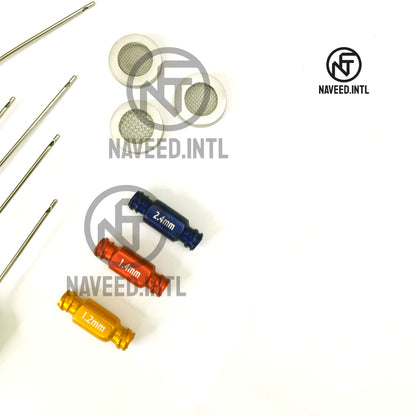 Nano Fat Transfer Set Face Surgery Liposuction Cannulas with 5 cannulas 3 Converter and 3 Syringe Cap