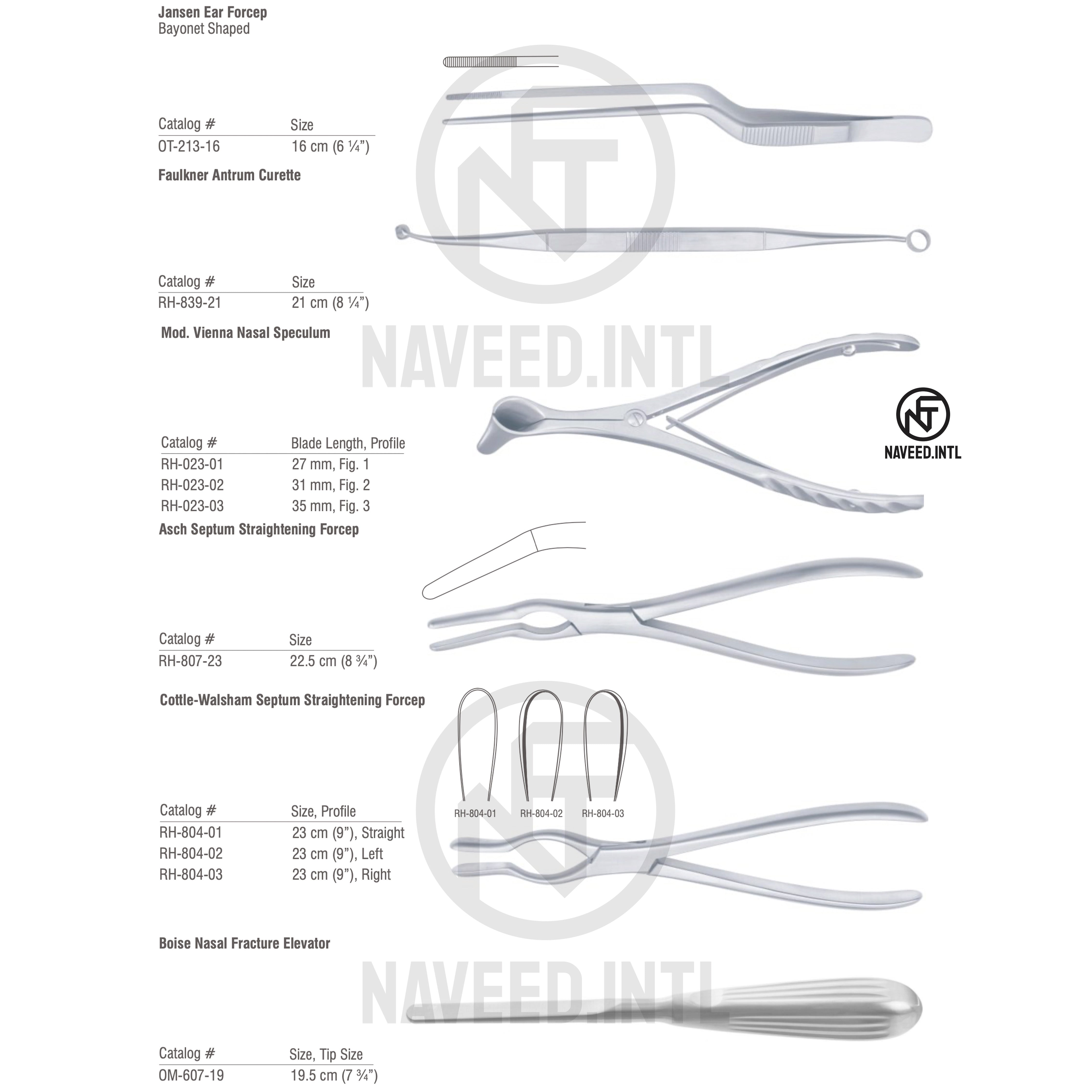 Nasal Fracture Reduction Set | Complete ENT Rhinoplasty Kit – Naveed Intl