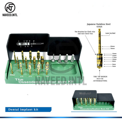 Dental Implant Osseodensification Burs Kit 17 Pieces Excellent Quality