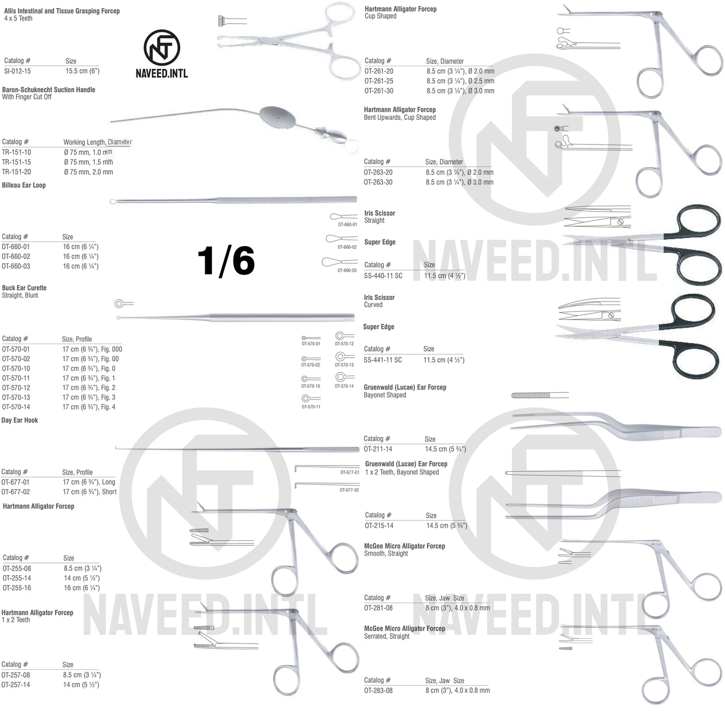 Oto-Rhino-Laryngological Surgery Instrument Set | Complete ENT ORL Kit | Forceps, Super Edge Scissors, Retractors, Suction Tubes, Needle Holders, Rongeurs & Ligature Needles | German Stainless Steel