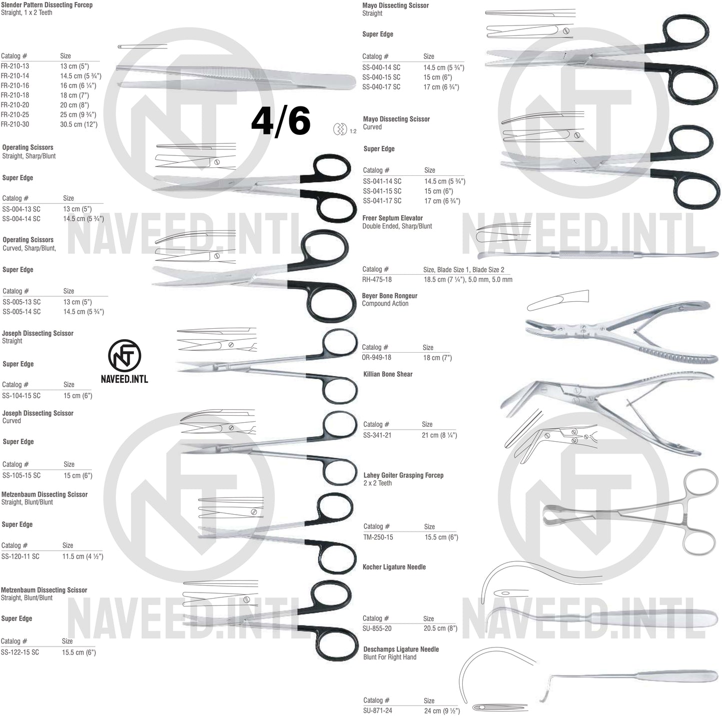 Oto-Rhino-Laryngological Surgery Instrument Set | Complete ENT ORL Kit | Forceps, Super Edge Scissors, Retractors, Suction Tubes, Needle Holders, Rongeurs & Ligature Needles | German Stainless Steel
