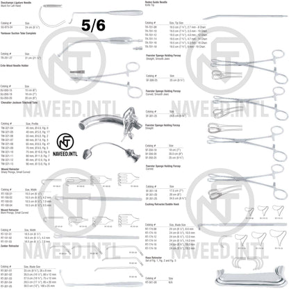 Oto-Rhino-Laryngological Surgery Instrument Set | Complete ENT ORL Kit | Forceps, Super Edge Scissors, Retractors, Suction Tubes, Needle Holders, Rongeurs & Ligature Needles | German Stainless Steel