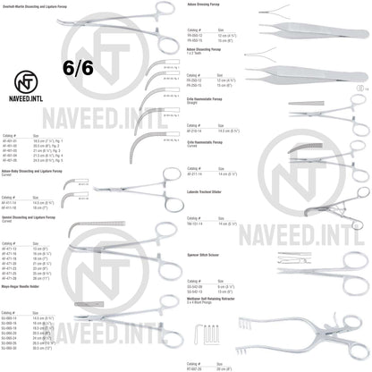 Oto-Rhino-Laryngological Surgery Instrument Set | Complete ENT ORL Kit | Forceps, Super Edge Scissors, Retractors, Suction Tubes, Needle Holders, Rongeurs & Ligature Needles | German Stainless Steel
