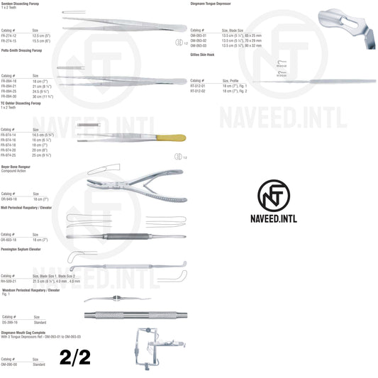 Palatoplasty Surgical Instrument Set | Cleft Palate Repair Kit | TC Needle Holders, Cottle & Sheehan Osteotomes, Dingmann Mouth Gag, Fomon Scissor, Cushing Forceps & Periosteal Elevators | German Stainless Steel