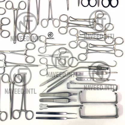 Plastic Surgery Instrument Set | Complete Reconstructive Surgery Kit | Graefe Forceps, Mayo Super Edge Scissors, Frazier Suction Tube, Farabeuf Retractor, Skin Hooks, Halsey Needle Holders & Micro-Mosquito Forceps | Kidney Trays Set