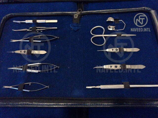 Set of 11 Pieces Eye Micro Minor Surgery Veterinary Ophthalmic Instrument Kit