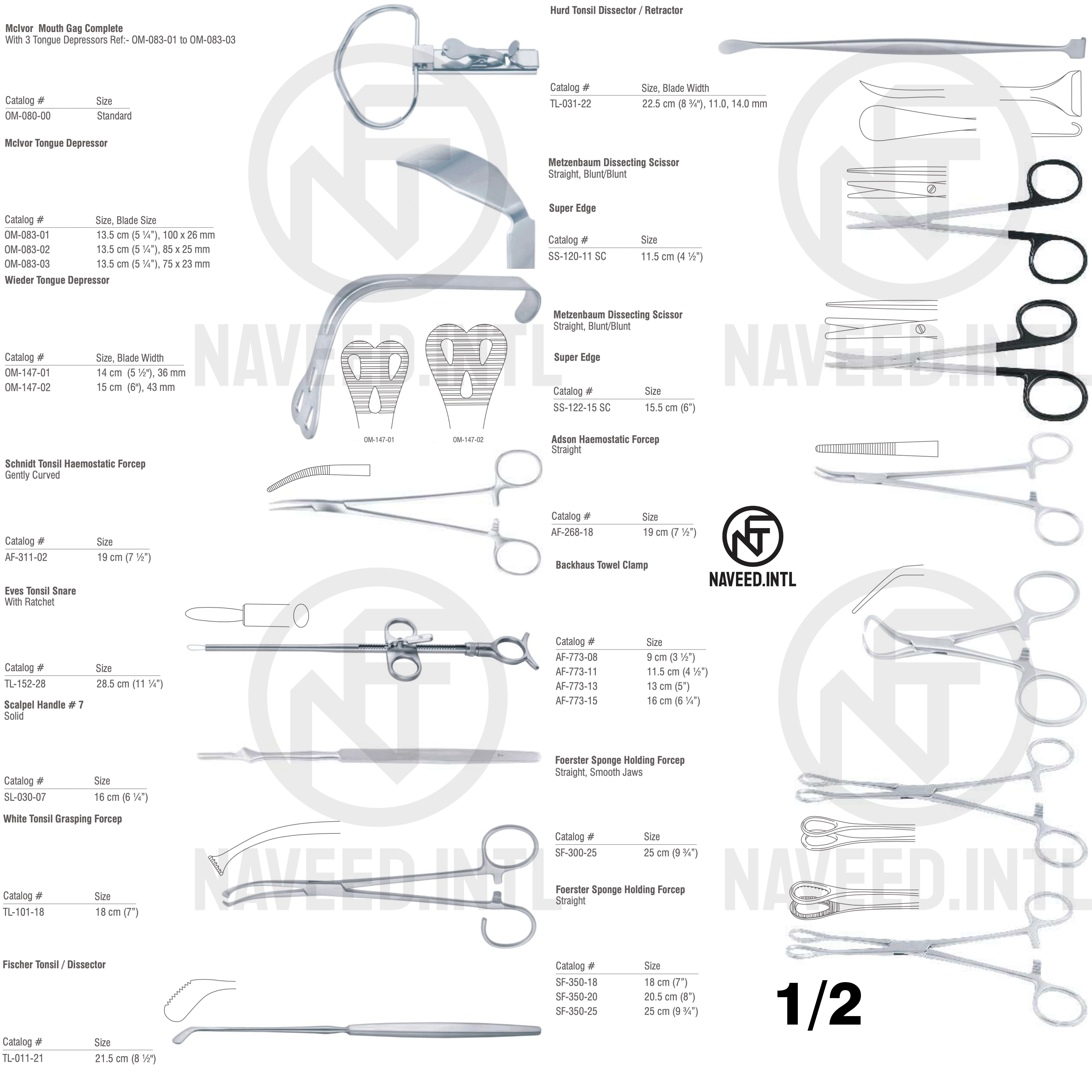 Tonsillectomy & Adenoidectomy Set | Complete ENT T&A Kit – Naveed Intl