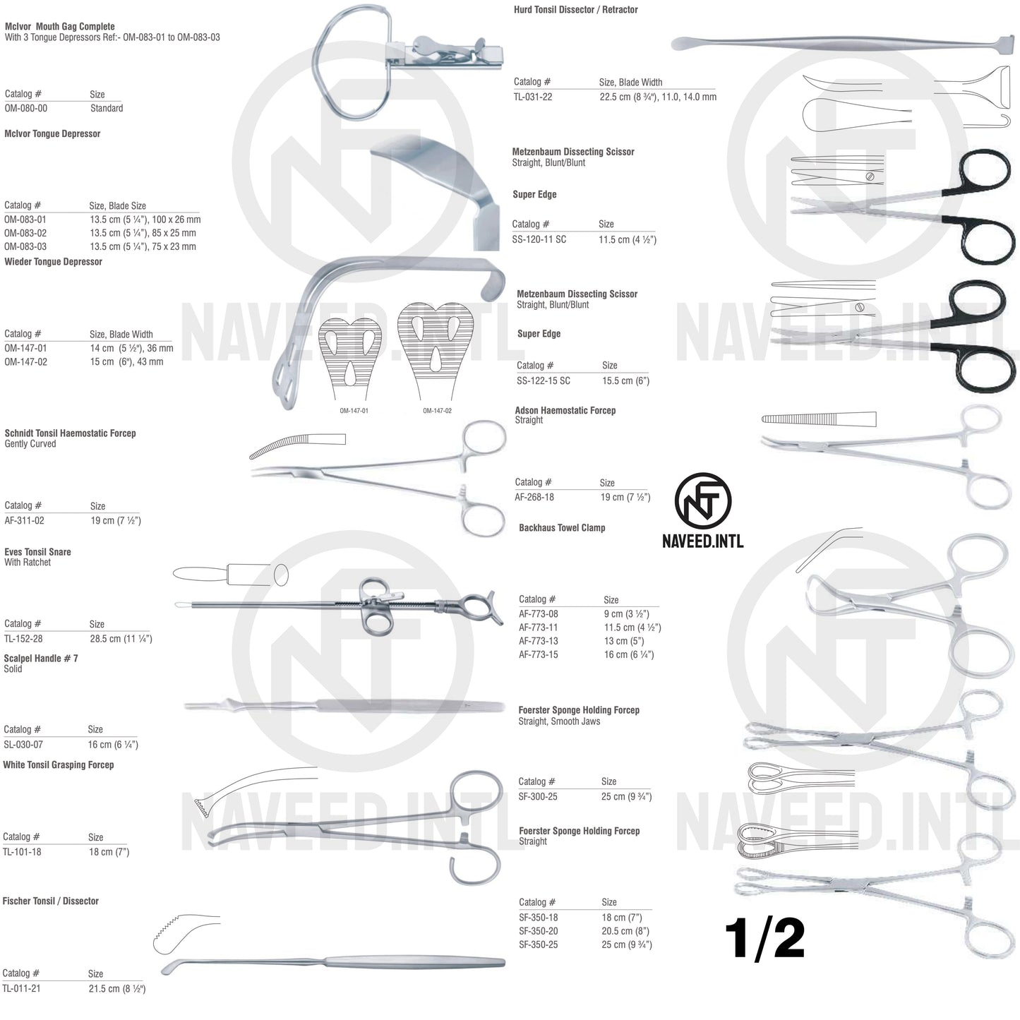 Tonsillectomy & Adenoidectomy Surgical Instrument Set | ENT T&A Kit | McIvor Mouth Gag, Eves Tonsil Snare, Beckmann Adenoid Curette, TC DeBakey Needle Holder, Metzenbaum Scissors & Foerster Forceps | German Stainless Steel