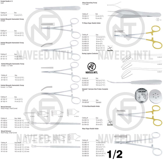 Varices Operating Surgical Instrument Set | Varicose Vein Surgery Kit | Varady Varix Instruments, Nabatoff Vein Probes, Koeing Ligature Conductor, TC Needle Holders, Halsted-Mosquito Forceps & Wound Retractors | German Stainless Steel
